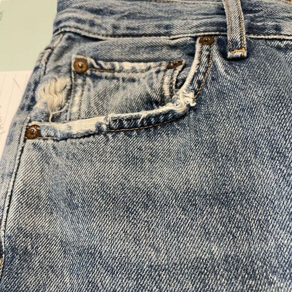 AGOLDE Riley Light Wash Distressed Straight Leg Jeans size 25. - Picture 11 of 12